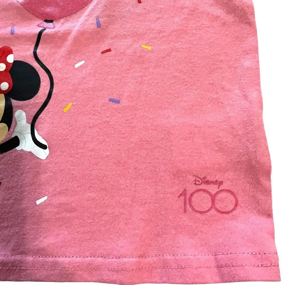 Disney 100‎ Toddler Pink Ruffle Tank Top Minnie Mouse 3T Celebrate Balloon